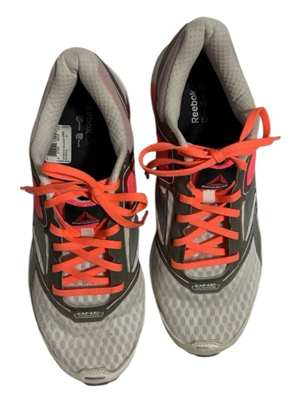 Reebok women’s walking/running shoes Size 11 tangerine gray white easy athletic